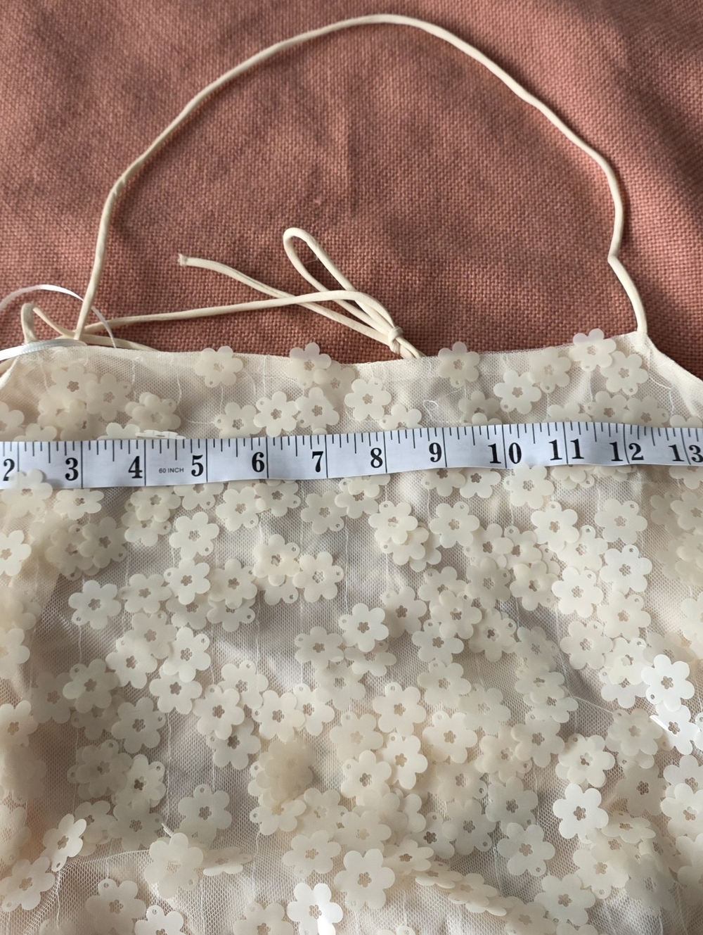 ZARA Cream Floral Mesh Bodysuit - Sheer Lace Appliqué - Picture 14 of 15